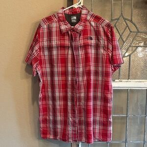 The North Face Red and Gray Plaid Men's Shirt
